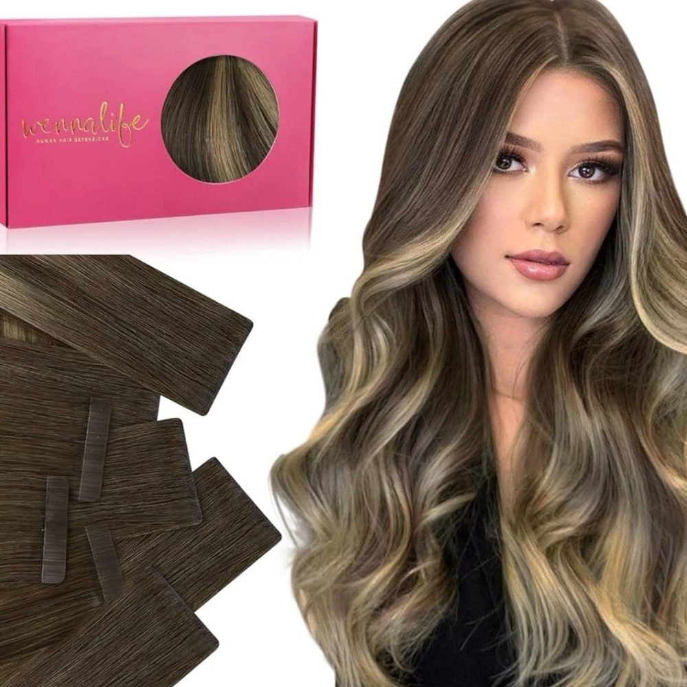 Tape-In Human Hair Extensions – 14” – Balayage 4/26/4 & 4/27/4